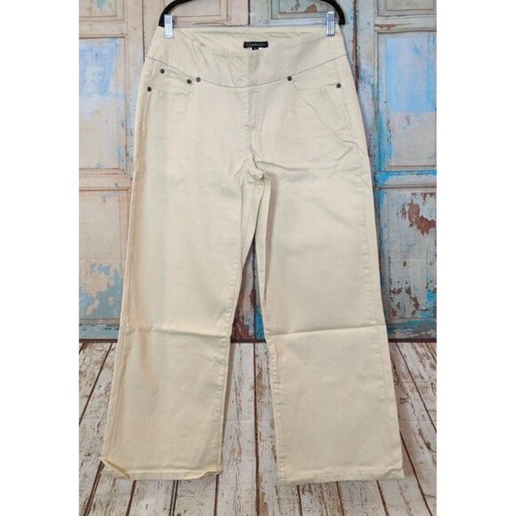 Chadwicks Womens Size 16P Beige Elastic Waist Straight Leg Pull On Dress Pants - Picture 1 of 6